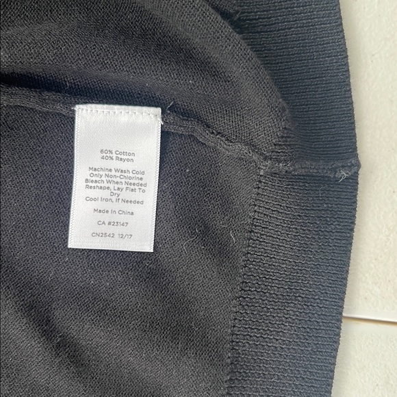 New Talbots Black Open Front Lightweight Knit Cardigan Shrug 1X - Picture 5 of 8